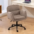 thumbnail image 2 of Pawverly cross-over office chair, with wheels, ergonomic swivel design, 5-position adjustable armrests, thick padded backrest, brown teddy bear plush vanity chair., 2 of 9