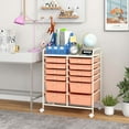 thumbnail image 2 of Costway 12-Drawer Rolling Storage Cart with 2 Sizes Plastic Drawers Skin Pink, 2 of 11