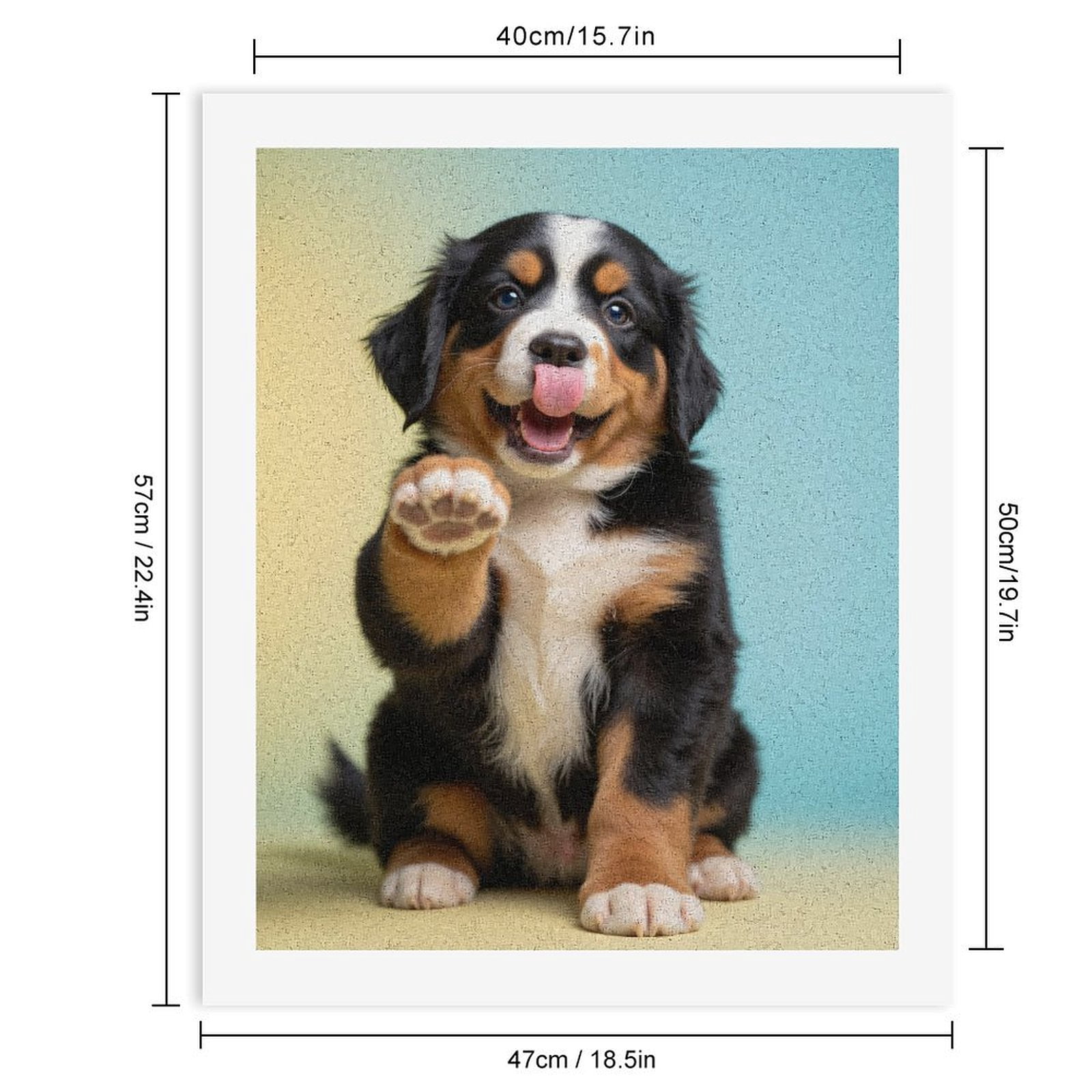 Paint By Numbers Kit for Adults Beginner - DIY Playful Puppy Paw Portrait Canvas Painting Kits for Adults, Frameless Paint By Number for Adults for Home Wall Decor 16x20 Inch