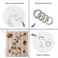 thumbnail image 4 of Ladybugs Eucalyptus Shower Curtain, Waterproof Shower Curtains for Bathroom, Spring Botanical Leaves Retro Washable Fabric Bathtub Curtain Set Bath Decor with 12 Hooks Extra Long 72"x96", 4 of 8