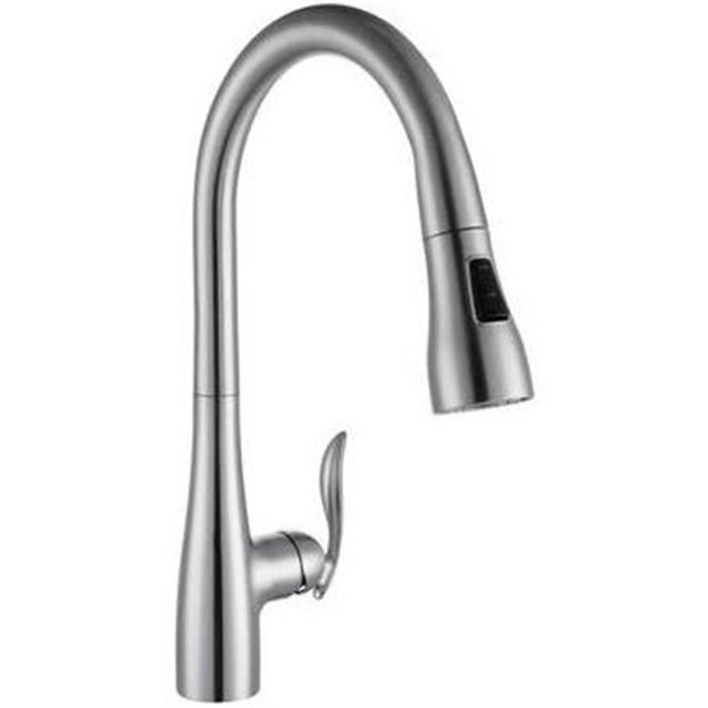 Robinet de Cuisine à Poignée Unique de 17,1 Po et Finition Nickel Brossé