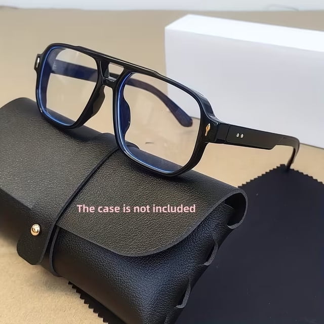Gafas cuadradas de gran tamaño for hombres y mujeres, montura completa, Negro transparente, minimalistas, sin receta, gafas de lectura for ordenador