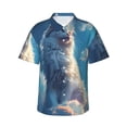 thumbnail image 2 of Yiaed Clear Sky Blue Cat Print Hawaiian Shirt for Men Short Sleeve Button Down Shirts Beach Shirts for Men-XX-Large, 2 of 5