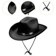 thumbnail image 6 of EHJRE Cowboy Hat Costume Accessories with Chin Strap Casual Comfortable Sun Protection Black, 6 of 9