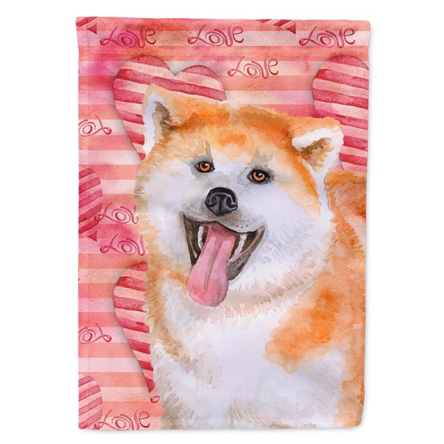 "Treasures BB9790CHF Akita Love Bandera decorativa de lona para exteriores, tamaño de casa, multicolor" Caroline's Treasures BB9790CHF