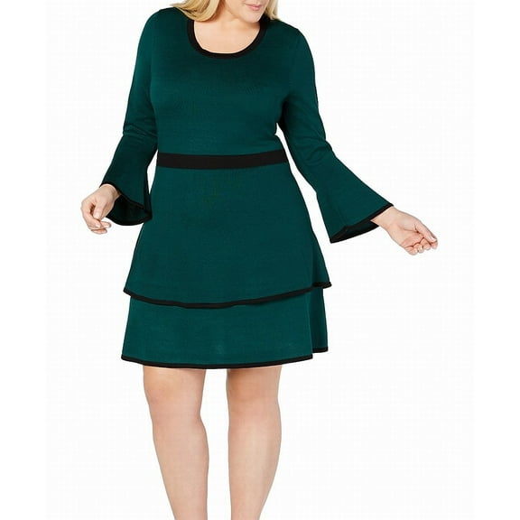 Womens Dress Plus Sweater Knit Bell Sleeve 3X