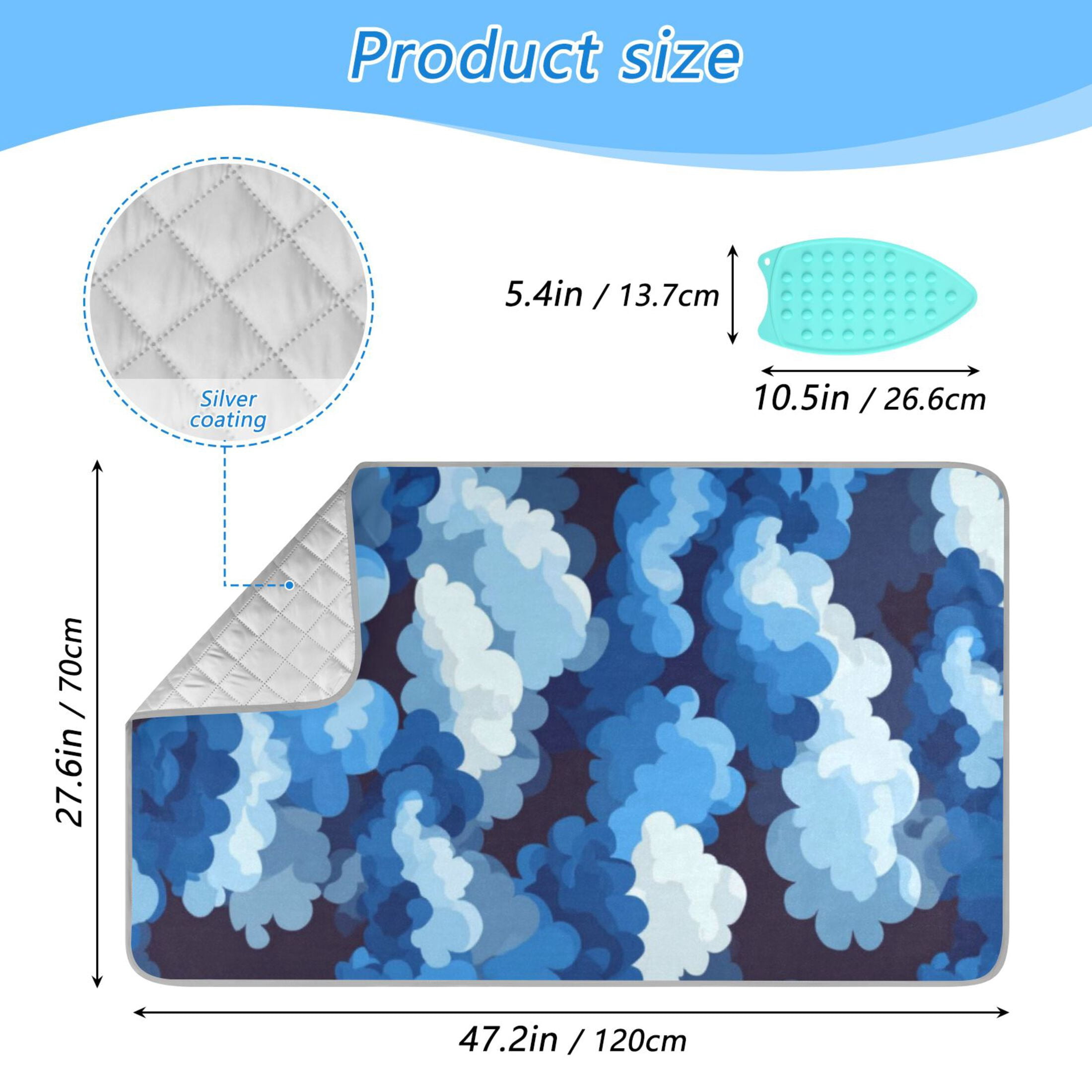 Cascading Blue Clouds Ironing Mat Blanket for Table Top Travel Portable Ironing Board Pad 47.2x27.6 Inch