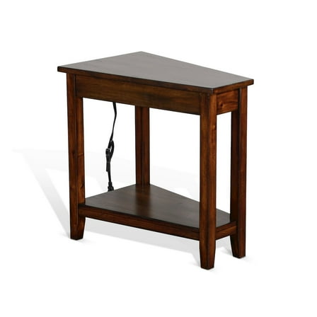 Sunny Designs Chair Side Table in Dark Brown Color
