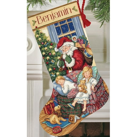 UPC: 0088677087401 | Dimensions Gold Collection Counted Cross Stitch Kit 16  Long-Sweet Dreams Stocking (18 Count)