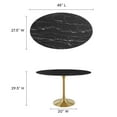 thumbnail image 5 of Modway Lippa 48" Oval Artificial Marble Dining Table in Gold Black, 5 of 7