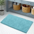 thumbnail image 3 of LuxUrux Extra-Soft Plush Shaggy Spa Blue Chenille Microfiber Bath Rug, 20" x 29.5", 3 of 5