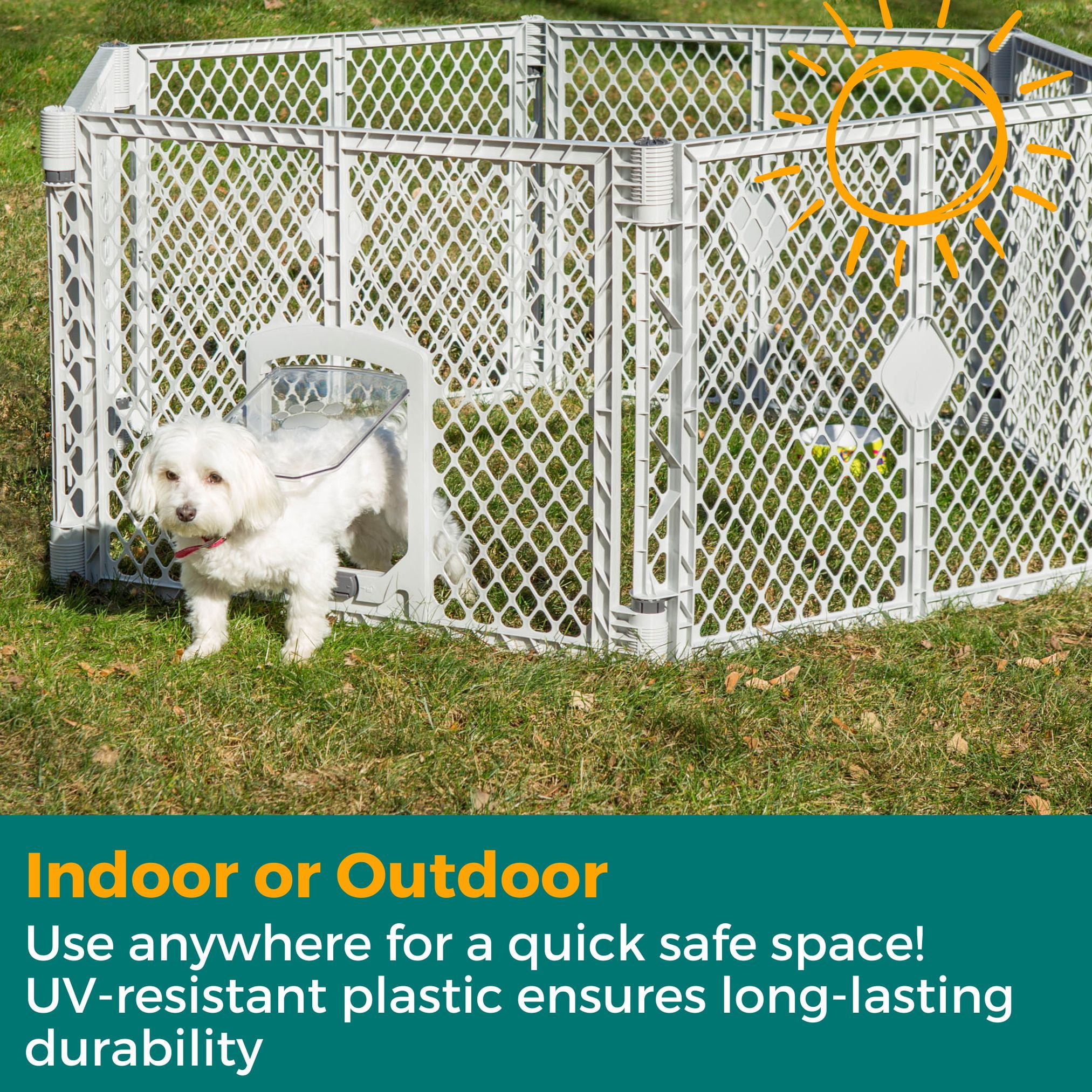 North States MyPet Petyard Passage Yard for Pets, Gray Plastic