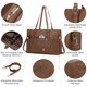 thumbnail image 3 of Bolsa para portátil LOVEVOOK Vintage Leather Works 15.6 pulgadas, marrón para mujer, 3 of 8