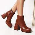 thumbnail image 4 of Bottes à Talons Hauts en Cuir Imperméables pour Femmes, 4 of 9
