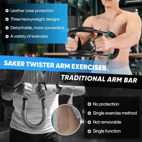 Twister Arm Trainer, Adjustable Power Twister Bar, Chest Shoulder Arm Workout Equipment, Portable Detachable Upper Body Fitness Machine for Home & Gym