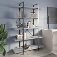 thumbnail image 3 of BELLEZE 5 Tier Modern Rustic Industrial Bookshelf - Hazel (Stone Grey), 3 of 7