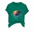 thumbnail image 4 of Tittly T Shirts for Women Graphic Tees Women's Loose Printed Short Sleeved Shirt Summer Casual Cotton Short Sleeved Shirt Tshirts Shirts Spring Tops for Women Green L, 4 of 6