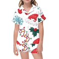 thumbnail image 1 of WEAIXIMIUNG Children's Casual Printed Button Down Collar Short Sleeved Top Shorts Pajamas Set 6-7 Years, 1 of 4