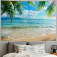 thumbnail image 2 of Chilfamy  Summer Beach Theme Tapestry Wall Hanging Palm Trees Ocean Sea Beach Wave Scenery Wall Art Tropical Nature Tapestry Holiday Home Decor for Bedroom Living Room 40x60inch, 2 of 6