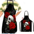 thumbnail image 5 of YANHAIGONG Funny Apron for Men Women,Halloween Skeleton Cooking Kitchen Aprons,Skull Posing Adjustable Bib Chef Apron for Women Men Adults,Waterproof Goth Accessories for Halloween, 5 of 6