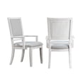 thumbnail image 3 of Dover 9P 60-78-96" Rectangle Expanding Dining Table Set Padded Chairs White Wood, 3 of 7