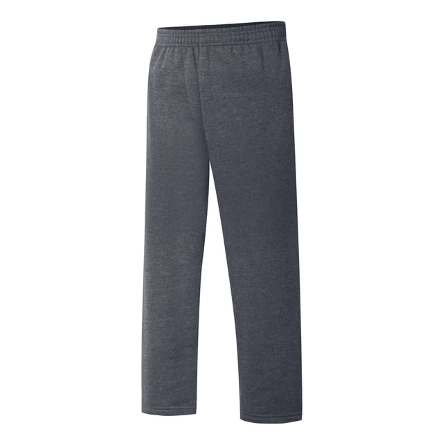 Hanes Boys EcoSmart Open Leg Sweatpants, XL, Slate Heather