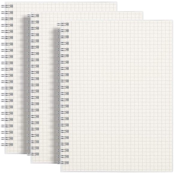 Paquete De 3 Cuadernos Gráficos En Espiral Rettacy: Cuadernos Pequeños A5 Con Páginas Gráficas, 480 Páginas En Total, Papel Cuadriculado De 100 G/M² De Grosor, 5,7 "" ? 8,3 ""