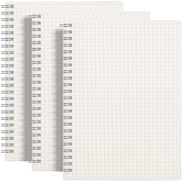 Paquete De 3 Cuadernos Gráficos En Espiral Rettacy: Cuadernos Pequeños A5 Con Páginas Gráficas, 480 Páginas En Total, Papel Cuadriculado De 100 G/M² De Grosor, 5,7 "" ? 8,3 ""