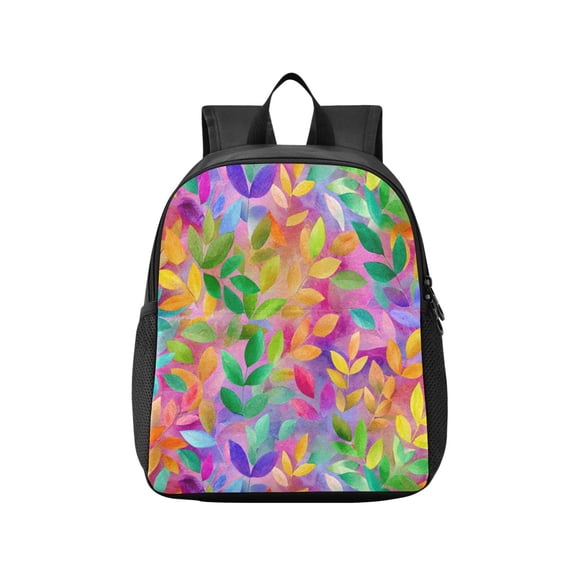 Toddler Backpack Multicolor Foliage Design Waterproof Lightweight Backpack Casual Mini Daypack for Daycare & Travel