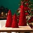 thumbnail image 2 of Melrose Cone-Shaped Pine Tree Christmas Decorations - 19.75" - Red - Set of 2, 2 of 3
