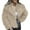 Khaki, variant on Women's Faux Fur Coat, Plush Textured Short Jacket, Lapel Collar Cropped Length, Thickened Warm Overcoat, Luxurious Winter Outerwear, Open Front Style Beige L