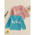 thumbnail image 3 of Michellecmm  Kids Letter Embroidered Sweaters Long Sleeve Knitted Pullover, 3 of 9