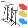 thumbnail image 2 of Andoer USB Video Conference Lighting Kit with 3 x LED Video Lights 5600K Dimmable + 3 x Desktop Tripods + 3 x 180 Rotatable Mounting Adapter + 12 x Color, 2 of 7