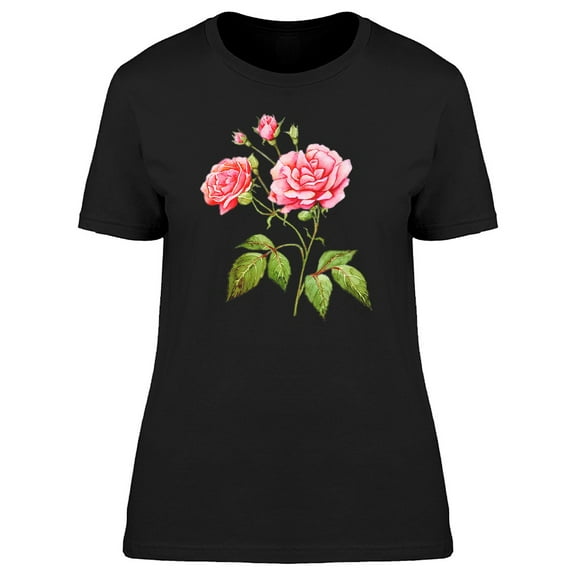 Roses & Buds In Watercolor Tee Women's -Image by Shutterstock