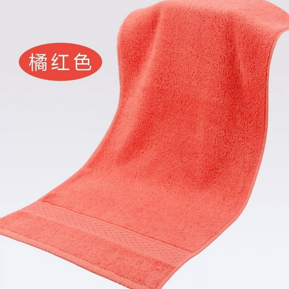 Zhuge 2Pcs Cotton Hand Towels Solid Super Soft Highly Absorbent Towel for Bathroom, 13" x 29" Bath Towels Soft and Absorbent Hotel Towels,Orange