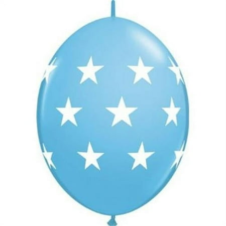 Mayflower Distributing 63664 12 inch QLINK BIG STARS LTX - P BLUE BALLOON