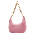 thumbnail image 1 of Mode Femmes Hobos Épaule Sac Aisselles Automne Hiver en Peluche Pur Sac à Main de Couleur, 1 of 6