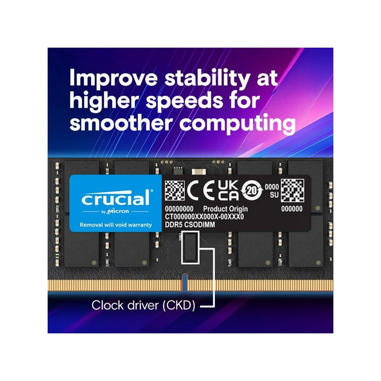 Crucial 64GB (2 x 32GB) 262-Pin DDR5 CSODIMM DDR5 6400 (PC5 51200