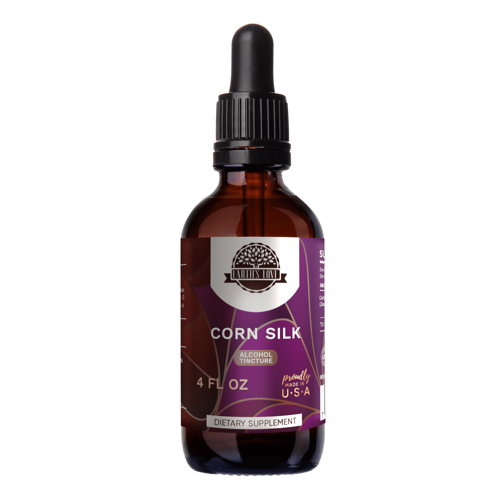 Earth's Love Corn Silk Alcohol Herbal Extract Tincture, SuperConcentrated Organic Corn Silk