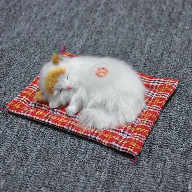 Un gato simulado llamará a un gato dormido, almohadilla de tela, regalo para gatos, manualidades para gatos, juguetes, adornos para autos