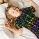 thumbnail image 5 of Balery Mardi Gra Geometric Conjunto de Pijama Infantil de Manga Corta con Estampado – Ropa de Dormir de Algodón Suave-4X-Large, 5 of 6