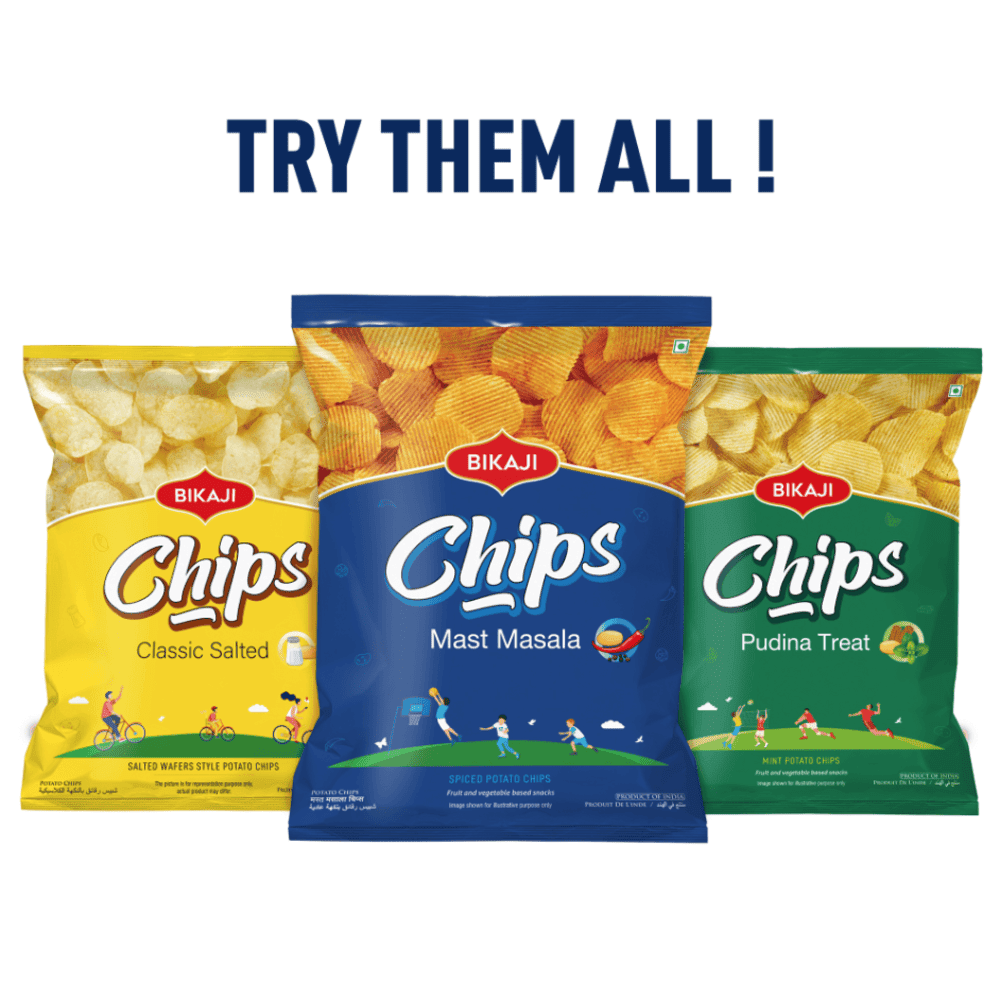 Bikaji Classic Salted Chips, 200g, Salted Wafers Style Potato Chips