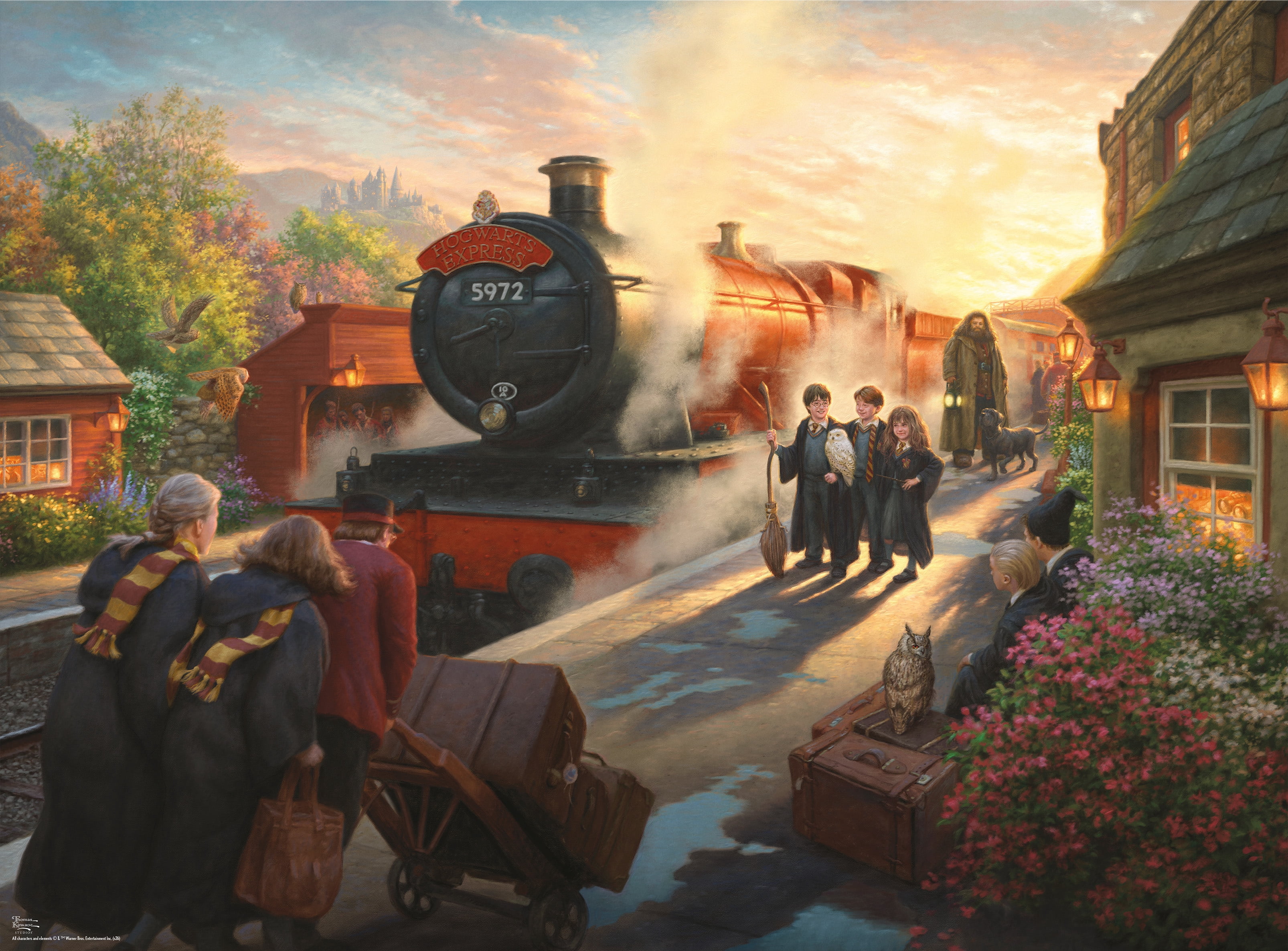 Ceaco Thomas Kinkade Harry Potter Hogwarts Express 1000-Piece Interlocking Jigsaw Puzzle for Adults Ages 14+
