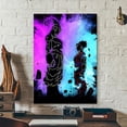 thumbnail image 2 of Cuadro Decorativo Buu VS Gohan Neon Canvas Listo Para Colgar 35x55cm Jungle Art Impresion Tela Arte, 2 of 6
