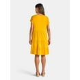 thumbnail image 3 of Time and Tru Women's Tiered Cotton Dress with Short Sleeves, Sizes XS-XXXL, 3 of 4