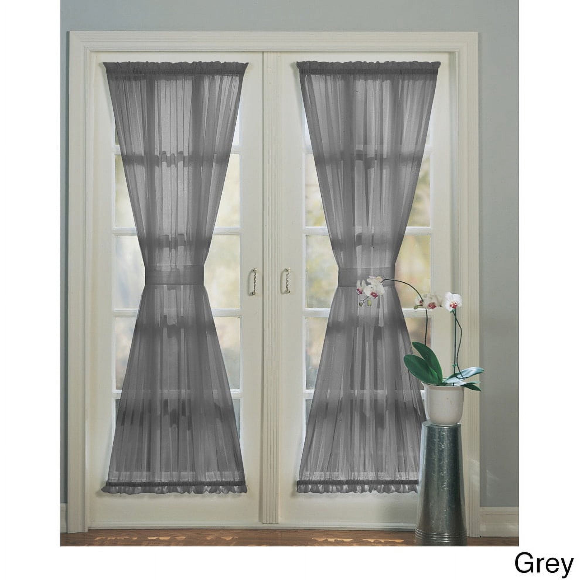 Sun Textile Voile Rod Pocket Door Panel Curtain