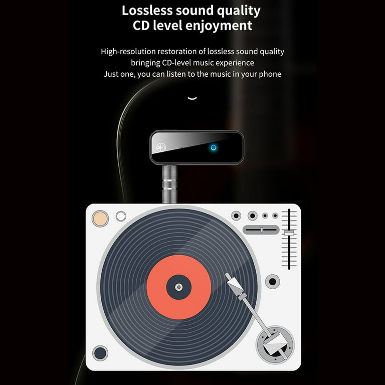 Bluetooth 5.0 Audio Adapter 2 In 1 Wireless Receiver Transmitter Aux Dongle for Mobile Phone