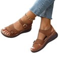 thumbnail image 2 of Domuza Orthopedic Sandals for Women Slip on Non Slip Arch Support Summer Flat Sandals Wide Hiking Shoes 2026 Soft Orthopedic Shoes Brown 7（EU-38）, 2 of 7