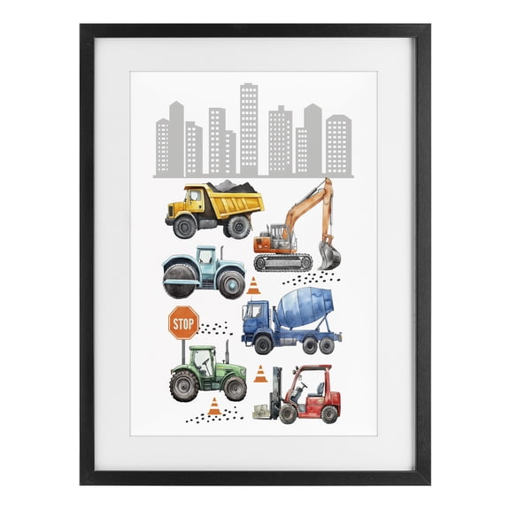 Stupell Industries Contemporary City Keeps Moving Black Framed Print Under Glass, 14 x 20, by Christine Simpson Art