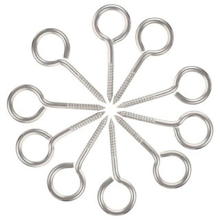 8 Pack 304 Stainless Steel Eye Screws,2.5 Inch M6 Heavy Duty Eye Hooks,  Screw In Eye Hooks For Wood, Securing Cables Wires, Anti-rust Self Tapping  Eye